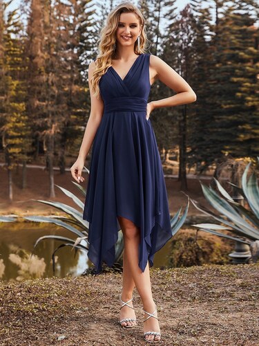 Ever Pretty letní šaty s cípy modré 3142 - GLAMI.cz