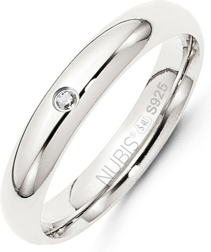 NB101-4-ZR Stříbrný prsten šíře 4 mm, zirkon - GLAMI.cz