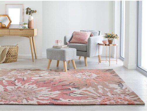 Bonami Hnědo-růžový koberec Flair Rugs Soft Floral, 120 x 170 cm - GLAMI.cz