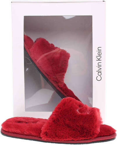 Dámské domácí pantofle Calvin Klein HW0HW00634 XB8 red currant 36 - GLAMI.cz