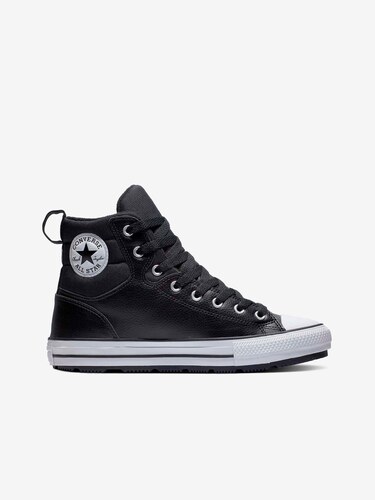 Černé unisex kotníkové tenisky Converse Chuck Taylor All Star Faux Leather  Berkshire Boot - GLAMI.cz