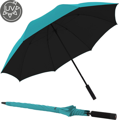 Knirps U.900 Ultra Light XXL Manual turquoise UV - unisex holový deštník  černá - GLAMI.cz