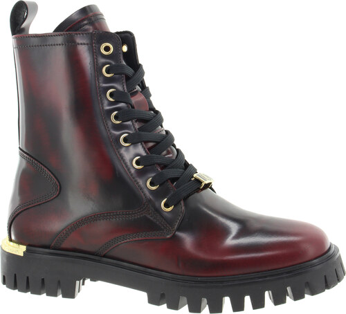 TOMMY HILFIGER Dámský kožený vytÃraný bordó kotnÃk FW0FW06008-VLP-265 - GLAMI.cz