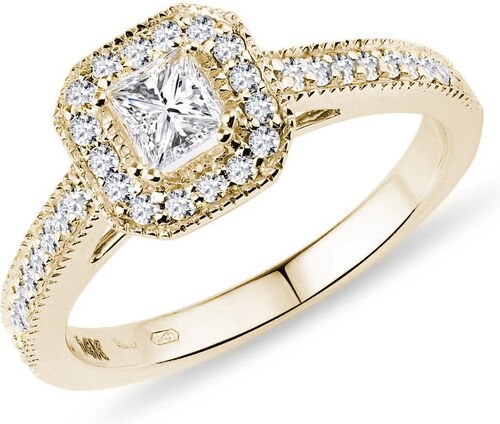 Diamantový zásnubní prsten ze žlutého zlata KLENOTA k0522013 - GLAMI.cz