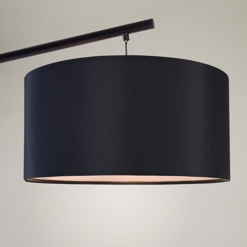 Černá kovová stojací lampa s bavlněným stínidlem Kave Home Ciana 221,5 cm -  GLAMI.cz