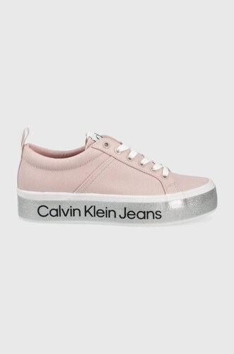 Tenisky Calvin Klein Jeans dámské, růžová barva - GLAMI.cz