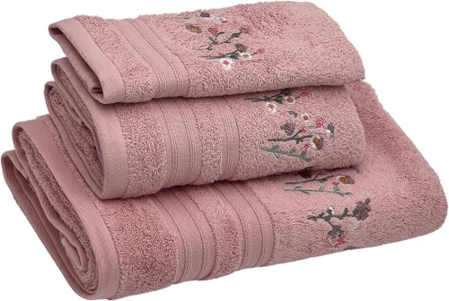 FINERA Soft Cotton Osuška a ručníky GARDENIA v dárkovém balení, Růžová, 500  gr / m², Česaná prémiová bavlna 100% - GLAMI.cz