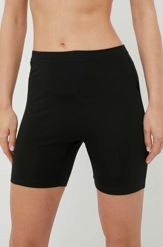 Kraťasy Calvin Klein Underwear dámské, černá barva, hladké, medium waist -  GLAMI.cz