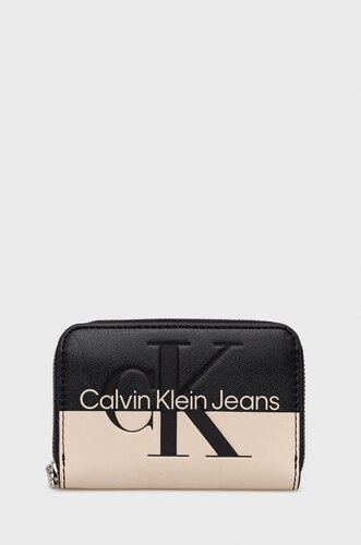 Peněženka Calvin Klein Jeans béžová barva - GLAMI.cz