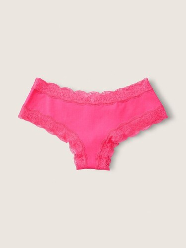Victoria's Secret PINK Dámské kalhotky s krajkou Lace Trim Cheekster Capri  Pink - GLAMI.cz