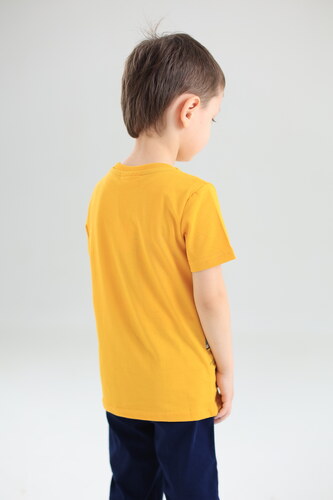 Winkiki Kids Wear Chlapecké pyžamo - krátký rukáv, dlouhé kalhoty Let's  Rock - žlutá/navy - 122 - GLAMI.cz