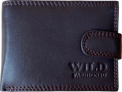 malá pánská kožená peněženka s přezkou wild fashion4u hnědá - GLAMI.cz