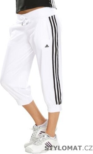 Adidas Dámské bílo/černé capri kalhoty adidas Ess 3S 3/4 Pant - GLAMI.cz