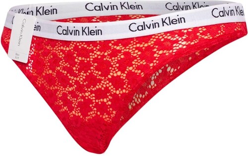 Červené dámské krajkové kalhotky Calvin Klein Underwear - Dámské - GLAMI.cz