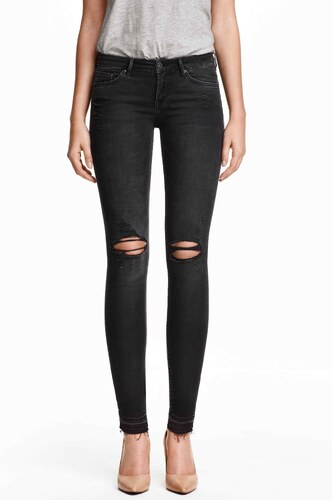 H&M Super Skinny Low Ripped Jeans - GLAMI.cz