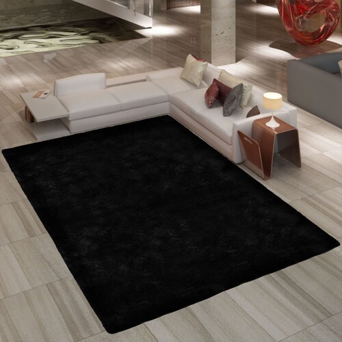 Velice kvalitní chlupatý černý koberec Shaggy 120x170cm - GLAMI.cz