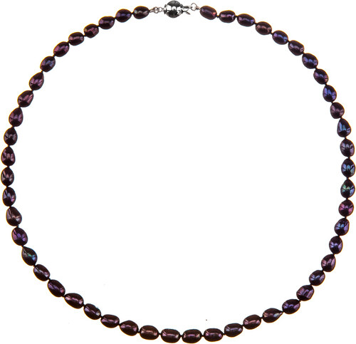Buka Jewelry BUKA Perlový náhrdelník z oválných perel 6,5 černý 731 -  GLAMI.cz