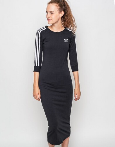 Šaty Adidas Originals 3 Stripes Dress Black - GLAMI.cz