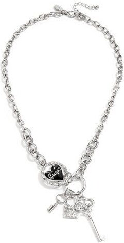 GUESS náhrdelník Enamel Heart and Key Necklace silver tone N135047-J1IR -  GLAMI.cz