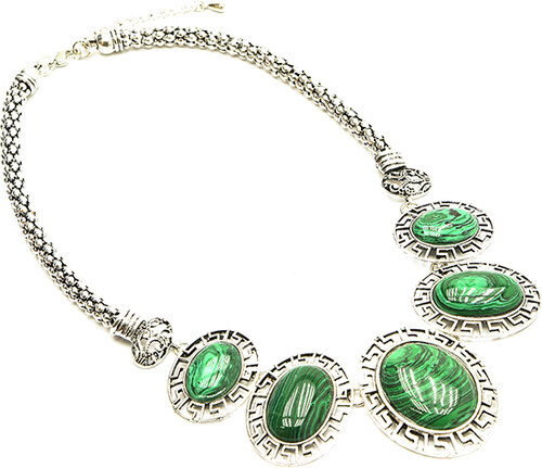 Elegantní a masivní náhrdelník tmavě zelený 24Q249238 - GLAMI.cz