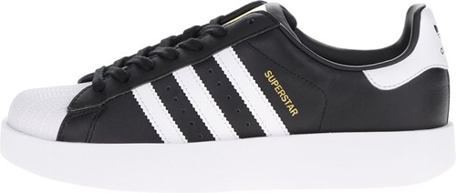 Černé dámské kožené tenisky na platformě adidas Originals Superstar -  GLAMI.cz