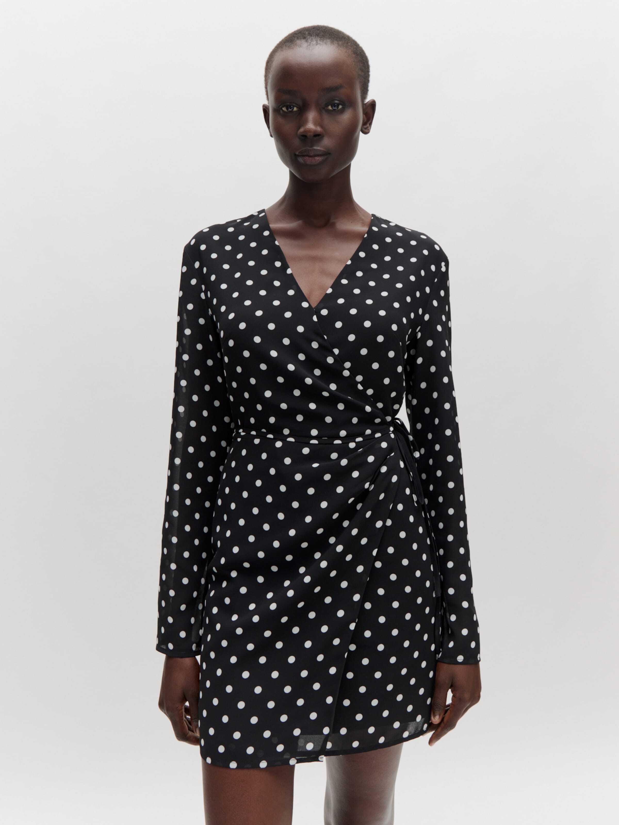 EDITED Šaty 'Pam' černá / bílá