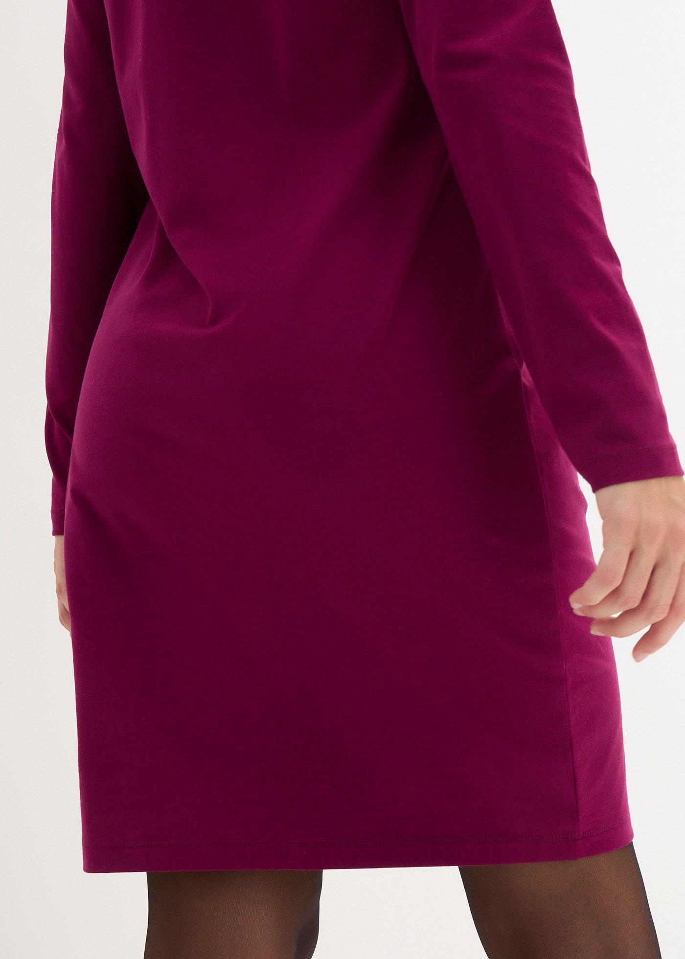 bonprix Žerzejové šaty z bavlny se strečem (2 ks v balení) Fialová