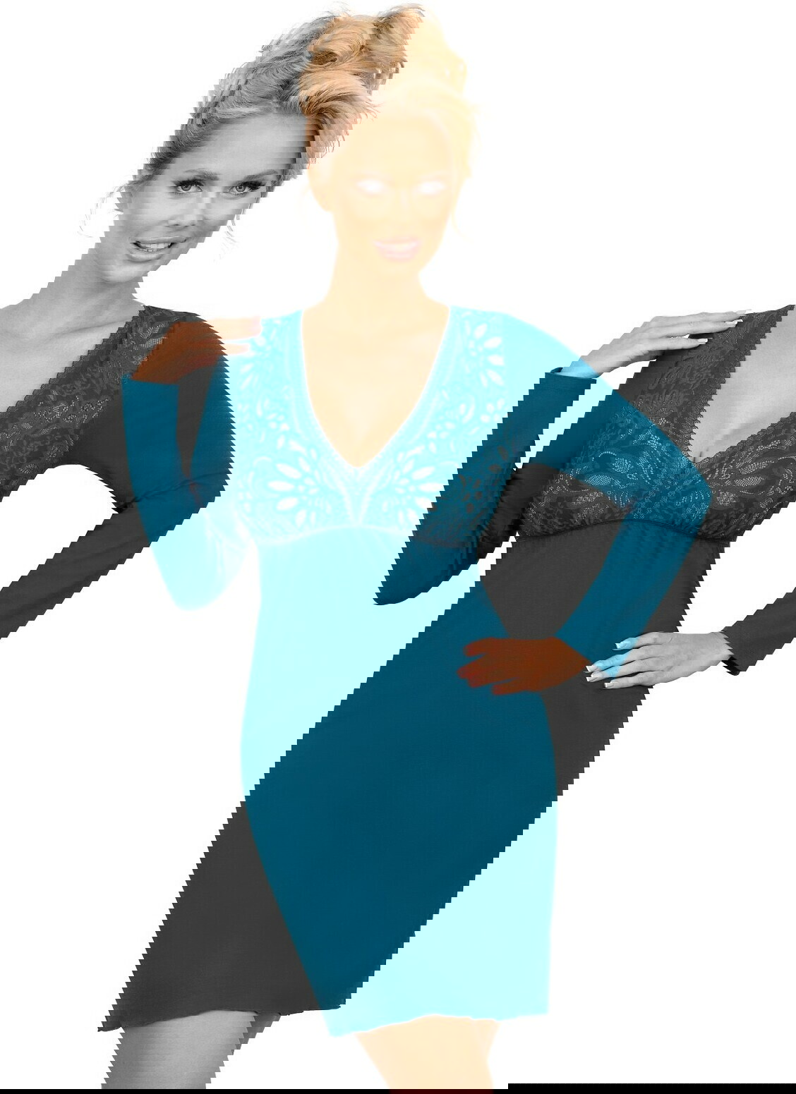 Dámské košile DONNA SILVANA LONG mořský