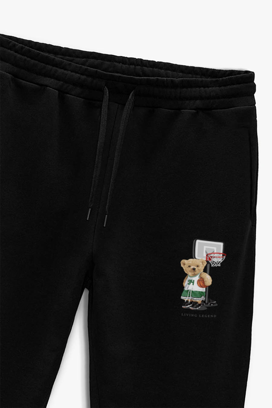 Tepláky Jogger , Barva Černá, s Potiskem Living Legend Teddy