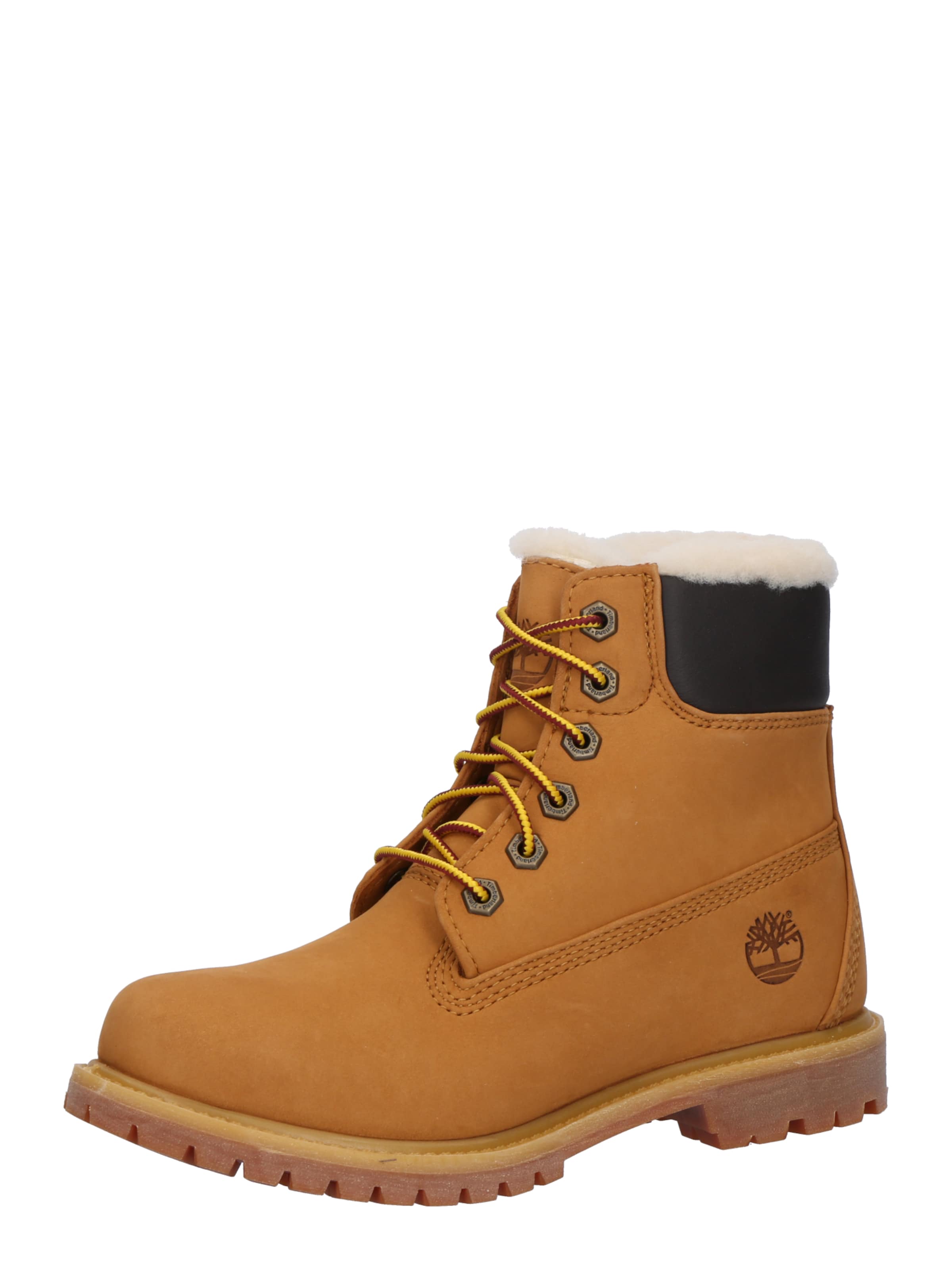 TIMBERLAND Šněrovací kozačky karamelová / černá