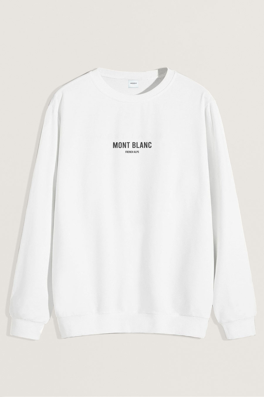 Mikina, Barva Bílá, s Potiskem Mont Blanc Minimal