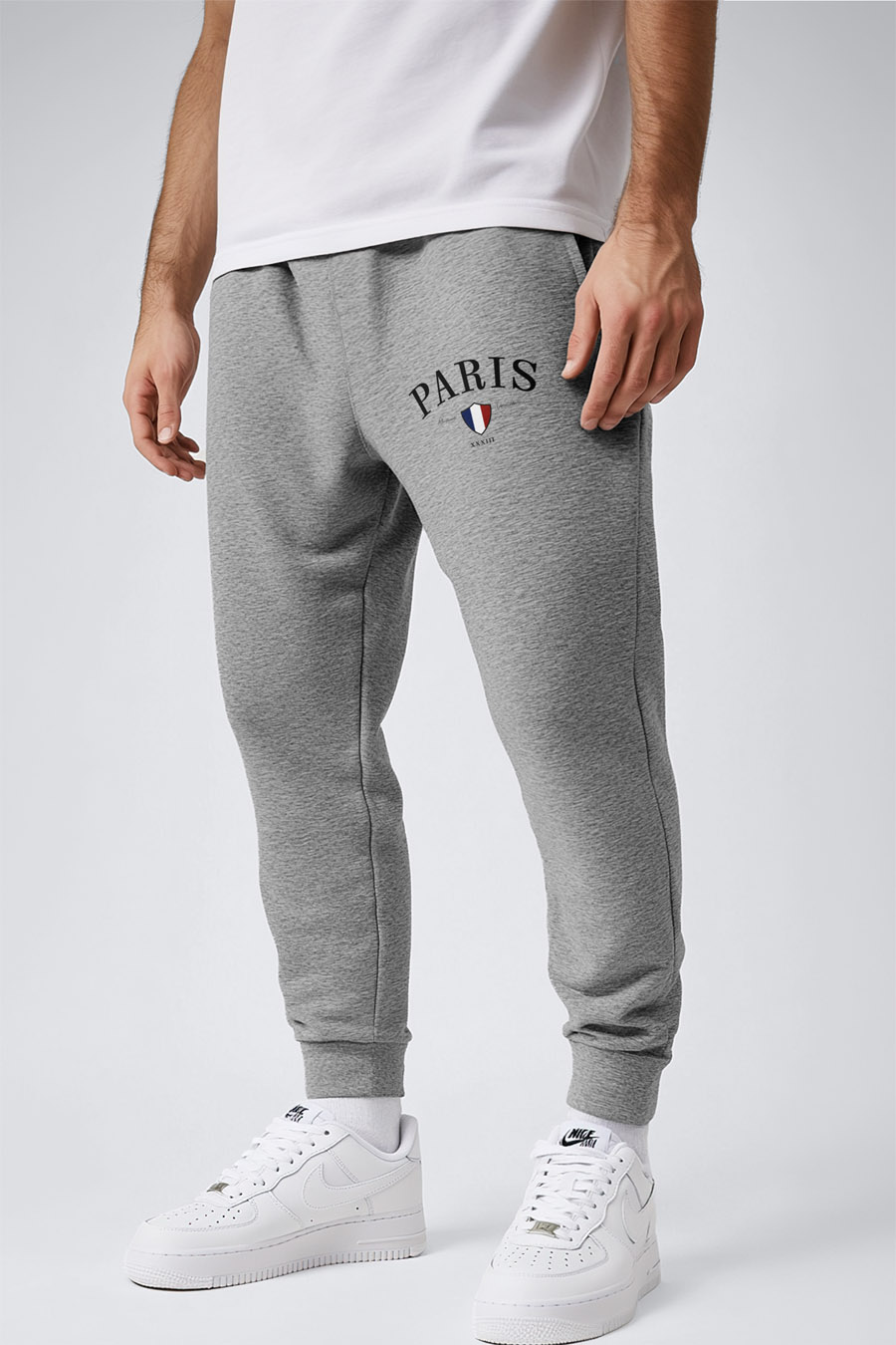 Tepláky Jogger , Barva Šedá, s Potiskem Paris XXXIII