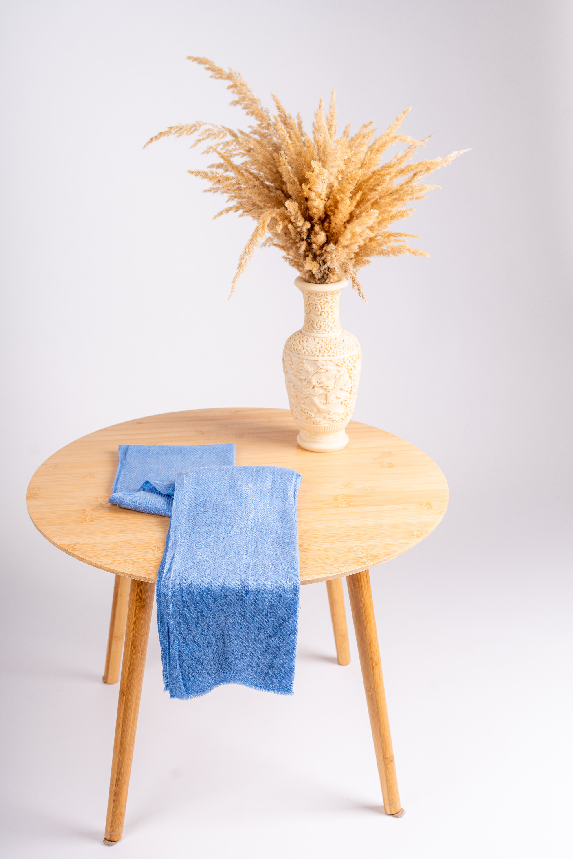 Pashmii 100% Kašmírová šála SKY modrá