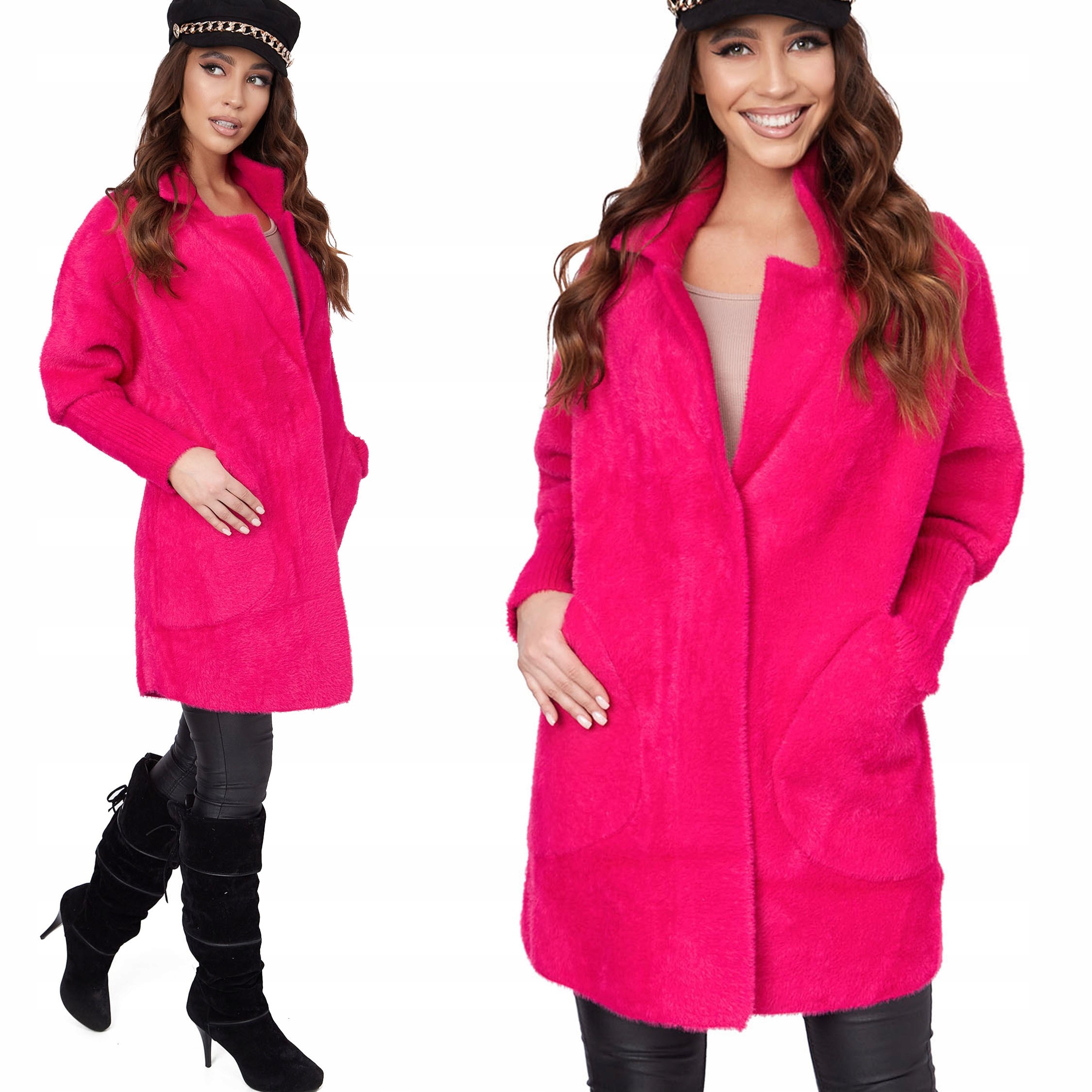 Fashionweek Dámský kabát z alpaky měkký vlněný kabát BR01