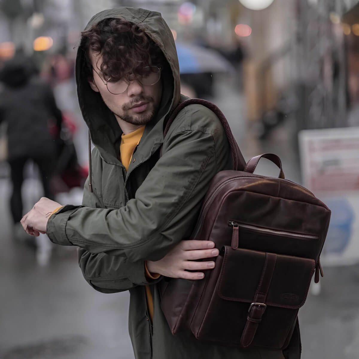 Kožený batoh Sparwell London - černá