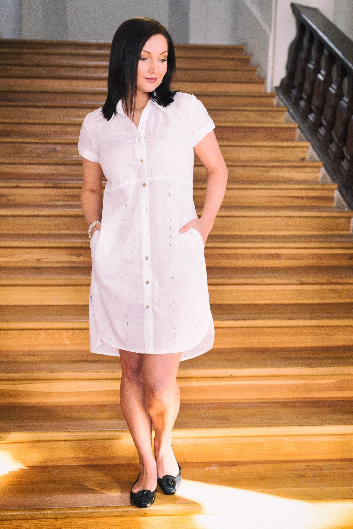 Košilové šaty bílé - madeira 38