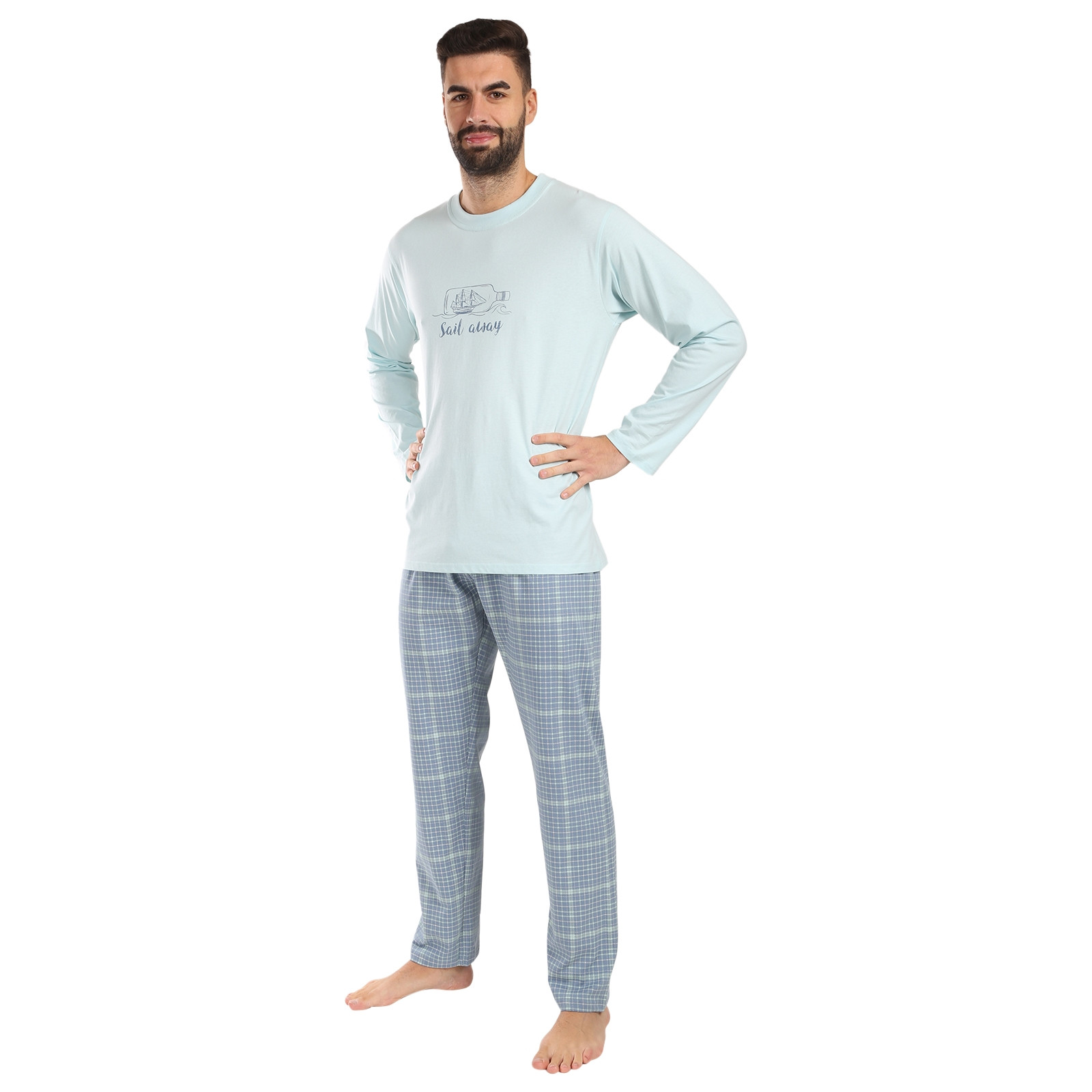 Pánské pyžamo Gino zelené (79177-LxGMGA)