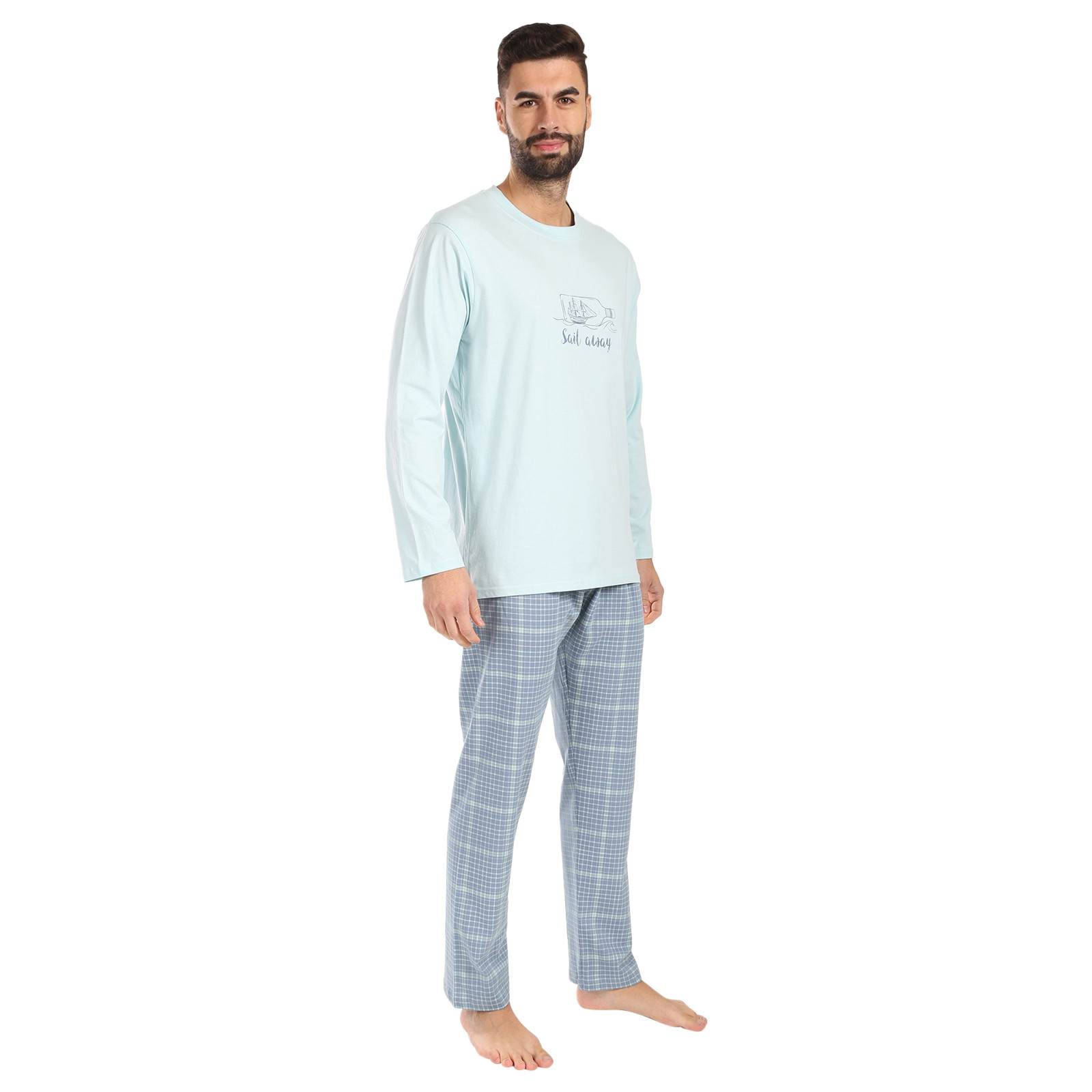 Pánské pyžamo Gino zelené (79177-LxGMGA)