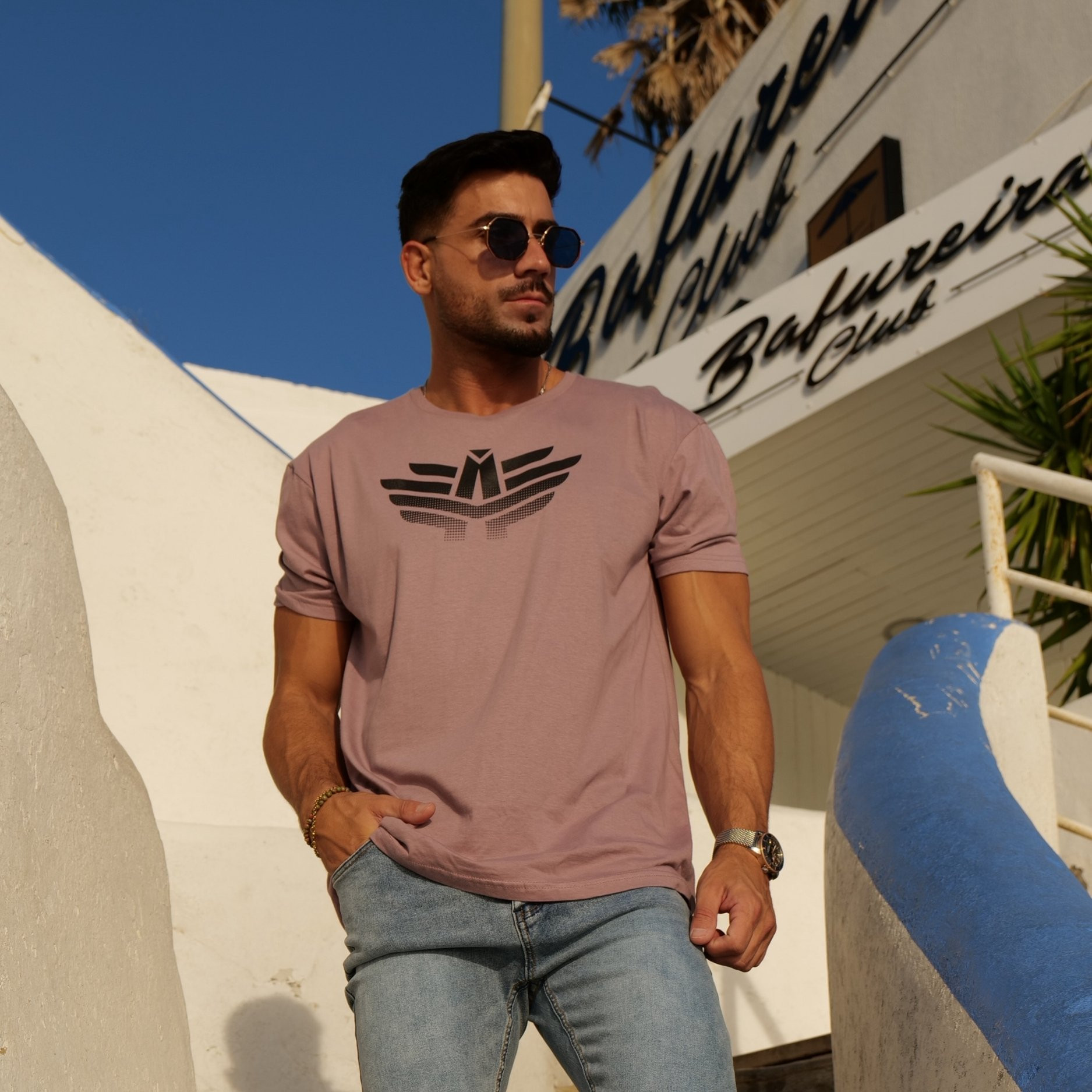 Pánské sportovní tričko Iron Aesthetics Break, starorůžové