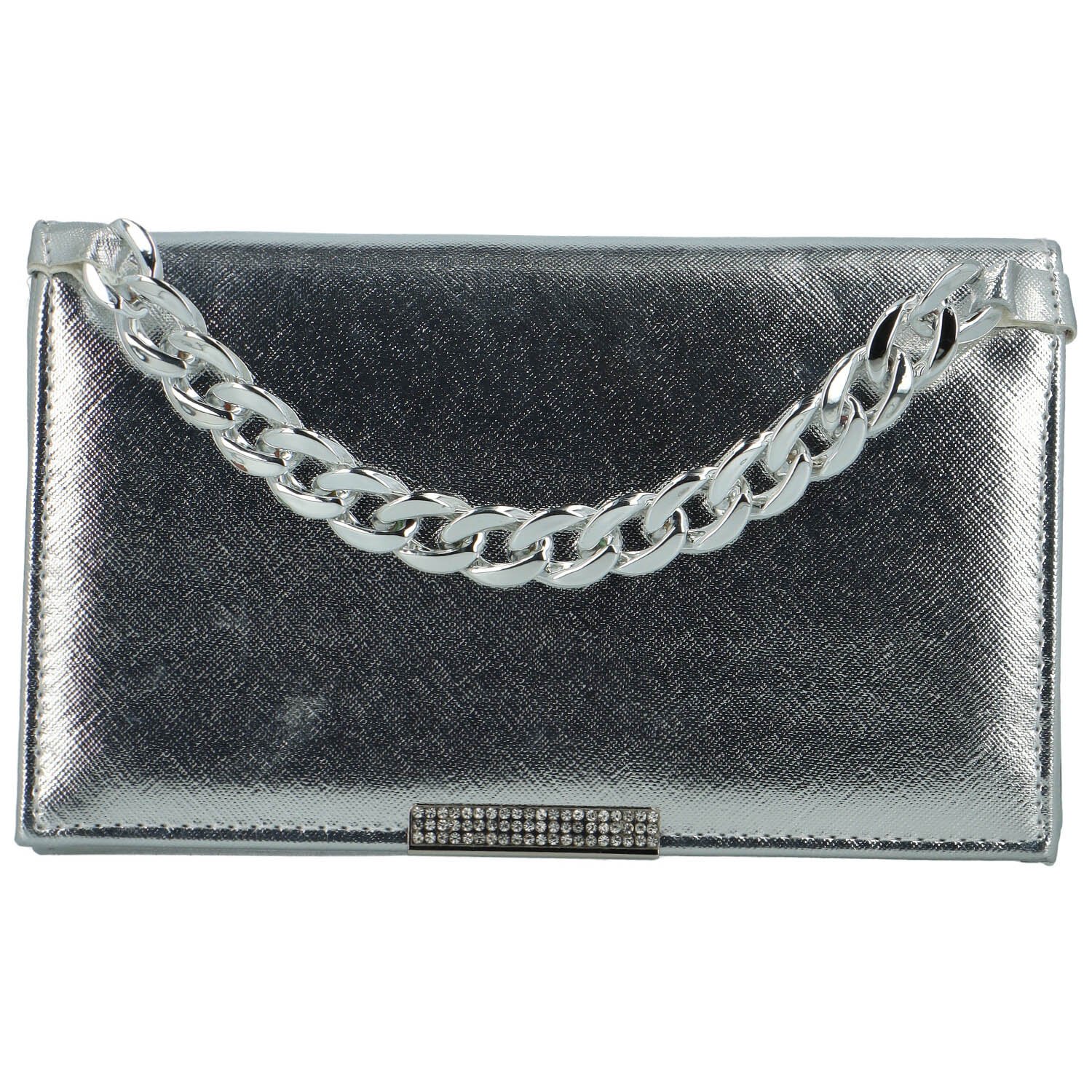 Elegantní dámská společenská kabelka Moon Etorre, stříbrná