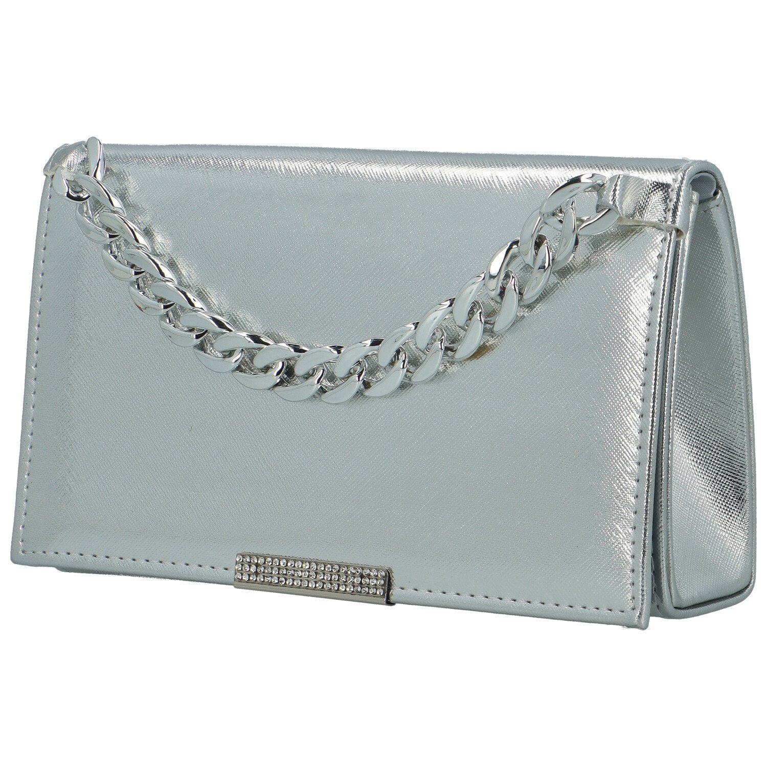 Elegantní dámská společenská kabelka Moon Etorre, stříbrná