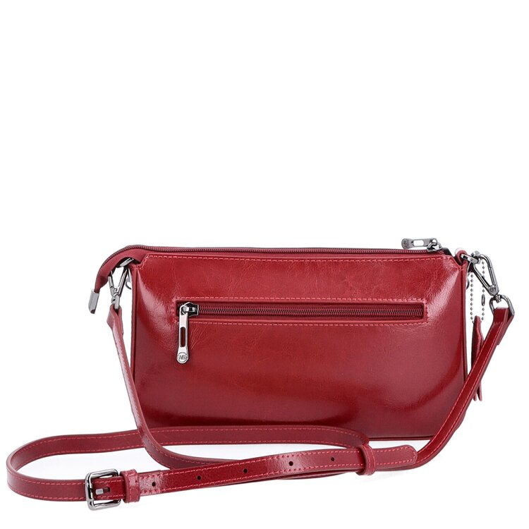 Malá kožená crossbody kabelka s řetízkem Famito NB 0110 TCV červená