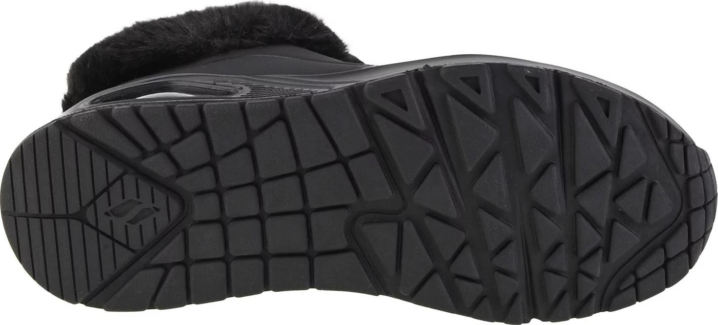 Černé dívčí kotníkové tenisky s kožíškem Skechers Uno - Fall Air Černá