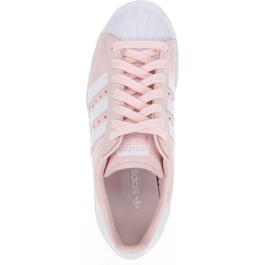 Růžové dámské kožené tenisky na platformě adidas Originals Superstar -  GLAMI.cz