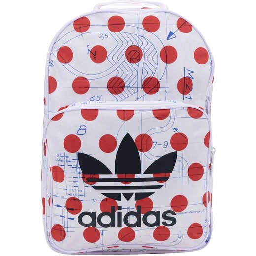 Červeno-bílý puntikovaný dámský batoh adidas Originals - GLAMI.cz