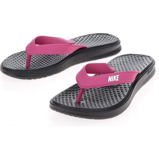 Černo-růžové dámské žabky Nike Solay Thong - GLAMI.cz