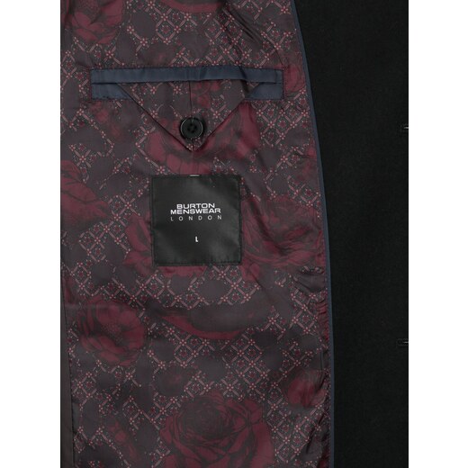 Černý vlněný kabát s kapsami Burton Menswear London - GLAMI.cz
