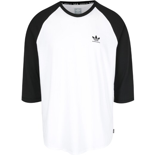 Černo-bílé pánské tričko s 3/4 rukávem adidas Originals - GLAMI.cz