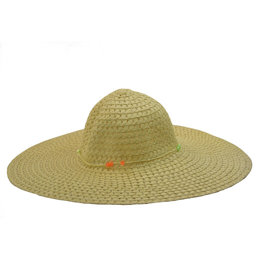 Široký dámský letní klobouk v přírodní barvě zdobený korálky - GLAMI.cz