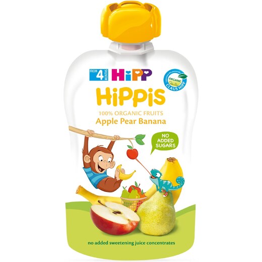 HiPP BIO 100% ovoce Jablko-Hruška-Banán 6 x 100 g - GLAMI.cz